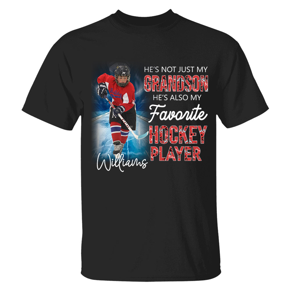 He's Not Just My Grandson He's Favorite Hookey Player - Personalized Shirt Tu20