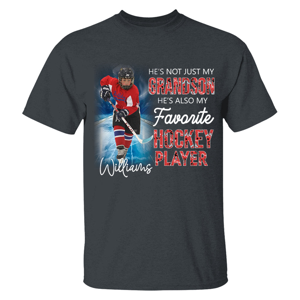 He's Not Just My Grandson He's Favorite Hookey Player - Personalized Shirt Tu20