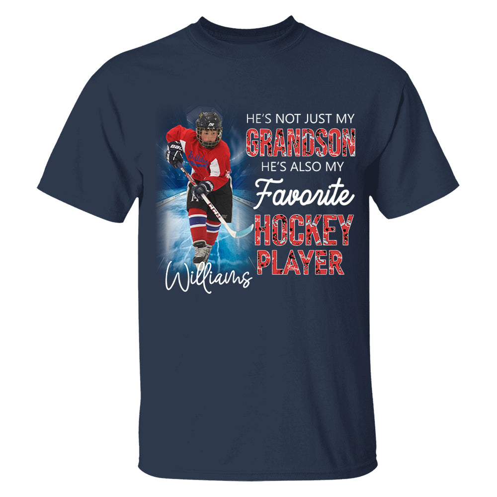He's Not Just My Grandson He's Favorite Hookey Player - Personalized Shirt Tu20