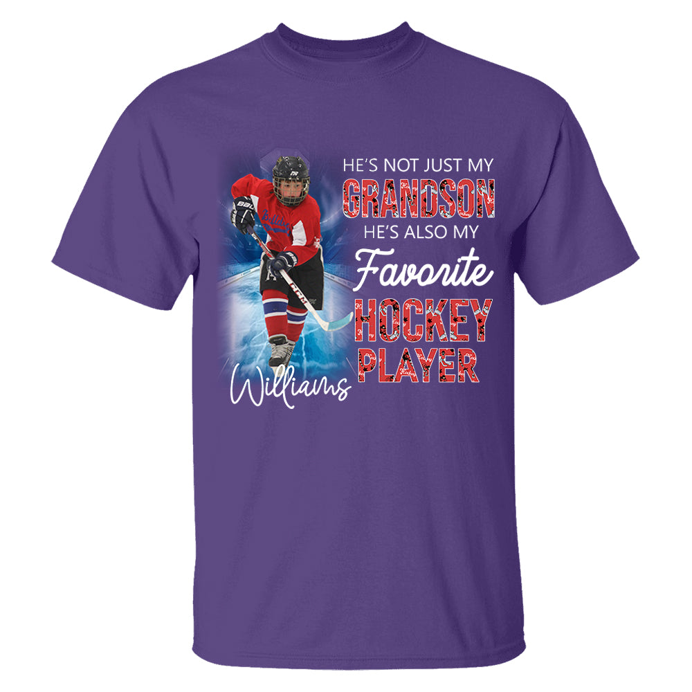 He's Not Just My Grandson He's Favorite Hookey Player - Personalized Shirt Tu20