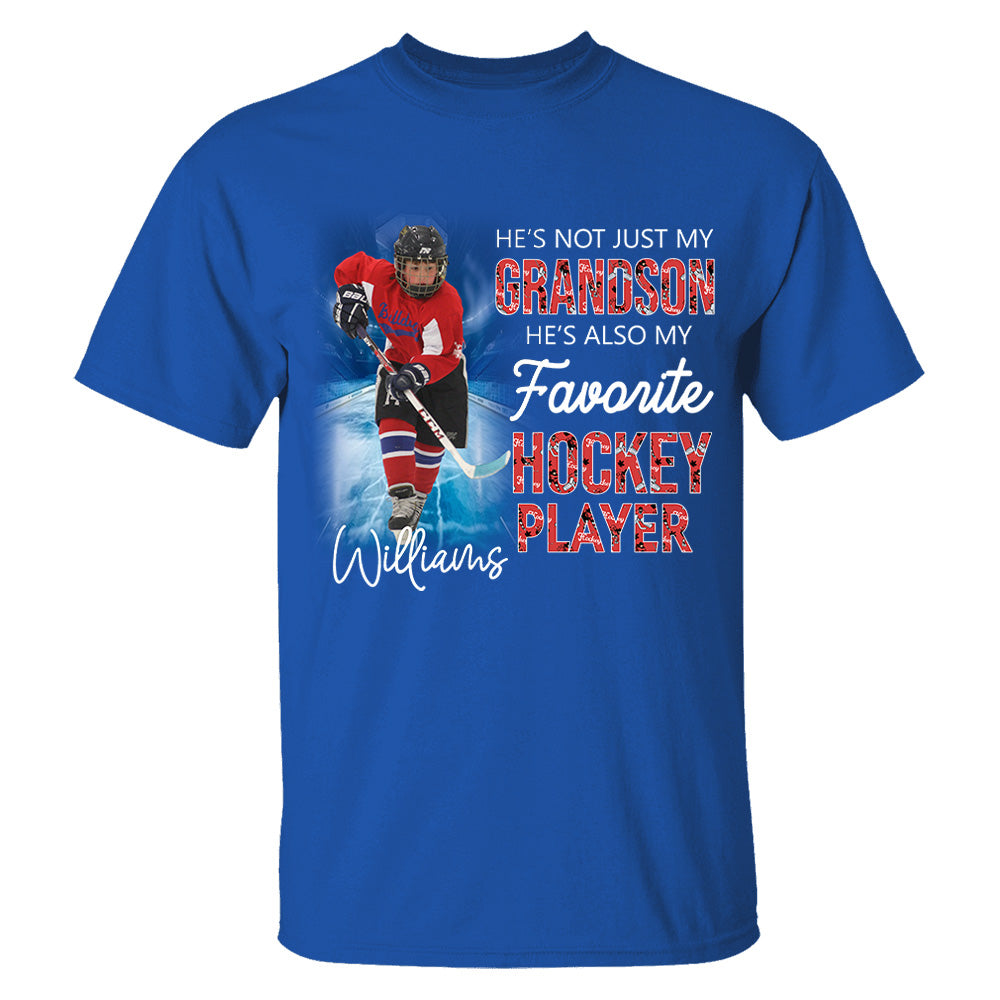 He's Not Just My Grandson He's Favorite Hookey Player - Personalized Shirt Tu20