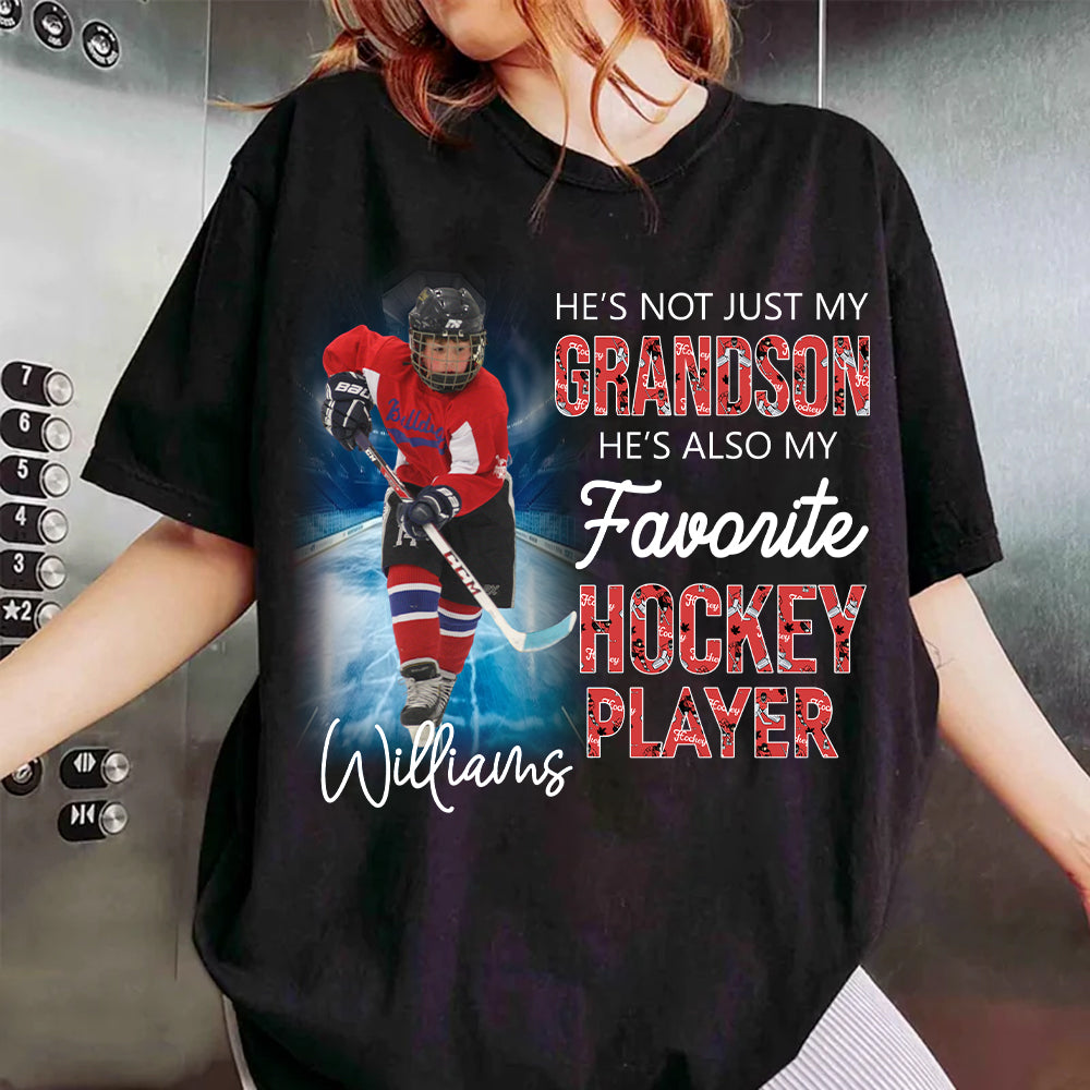 He's Not Just My Grandson He's Favorite Hookey Player - Personalized Shirt Tu20