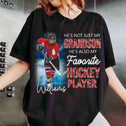 He's Not Just My Grandson He's Favorite Hookey Player - Personalized Shirt Tu20