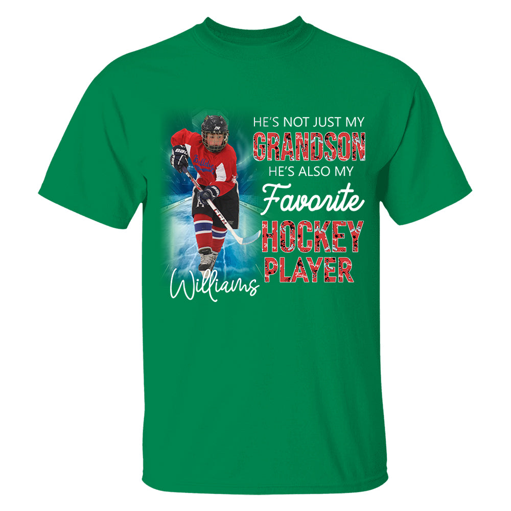He's Not Just My Grandson He's Favorite Hookey Player - Personalized Shirt Tu20