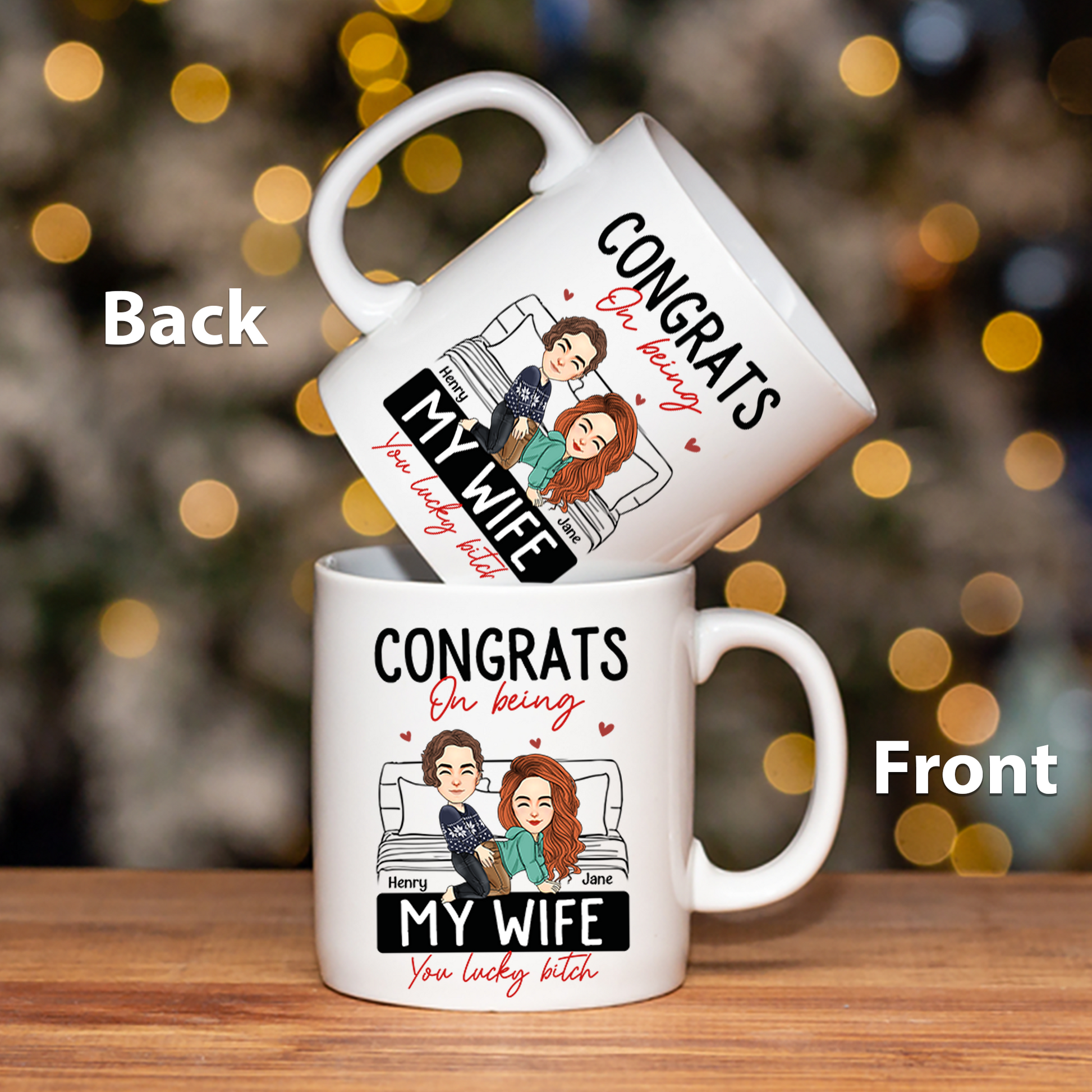 Congrats On Being My Boyfriend - Personalized Mug - Anniversary Gifts For Couple, Husband, Him, Boyfriend, Her, Wife, Girlfriend Pa00