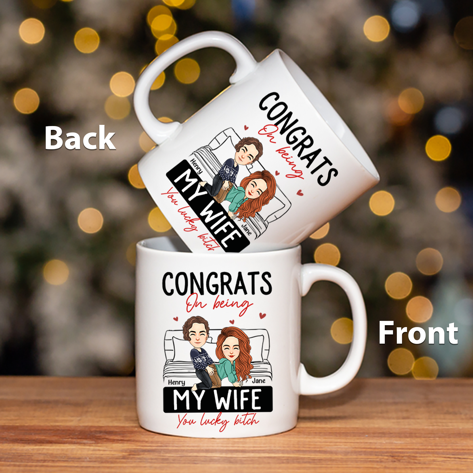 Congrats On Being My Boyfriend - Personalized Mug - Anniversary Gifts For Couple, Husband, Him, Boyfriend, Her, Wife, Girlfriend Pa00