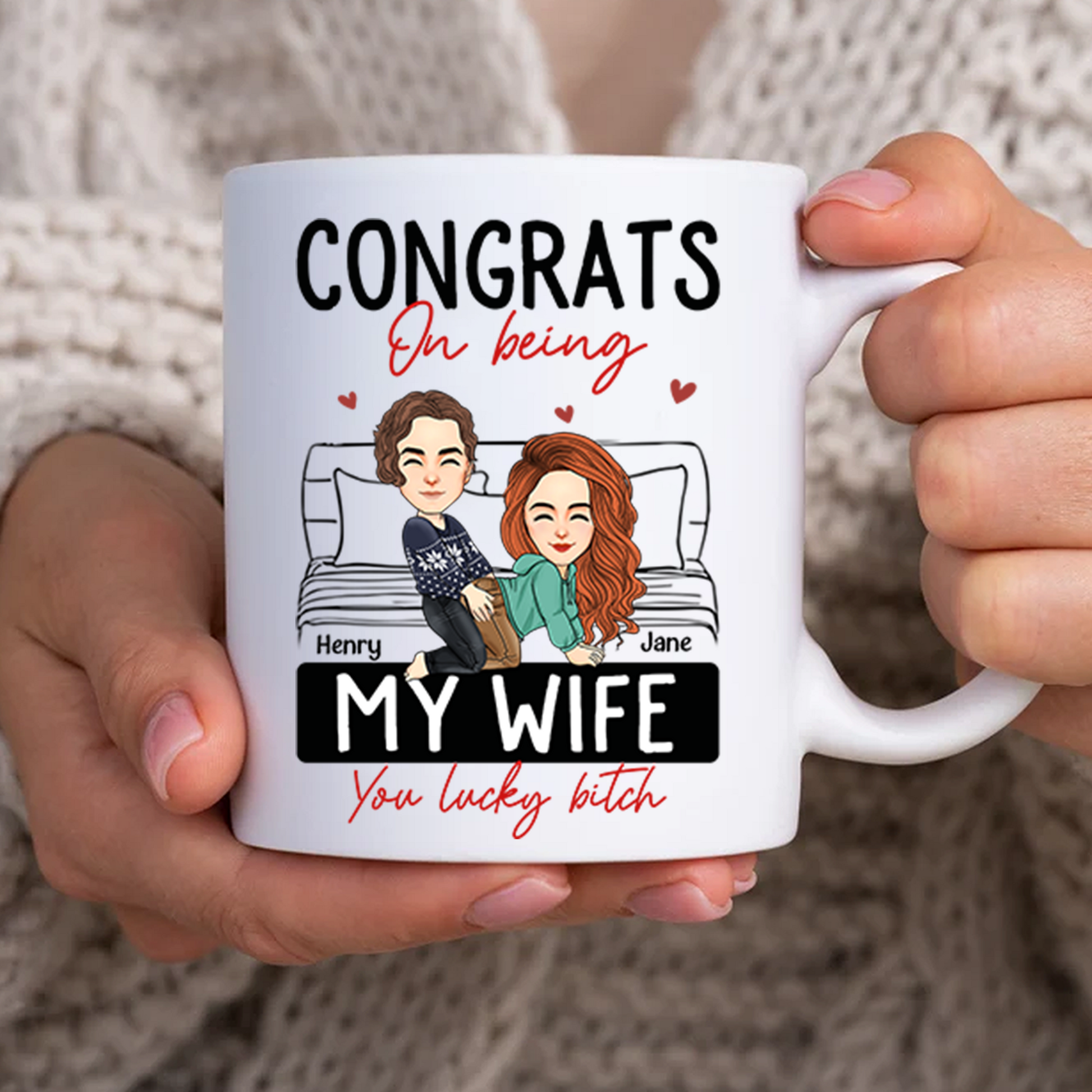 Congrats On Being My Boyfriend - Personalized Mug - Anniversary Gifts For Couple, Husband, Him, Boyfriend, Her, Wife, Girlfriend Pa00