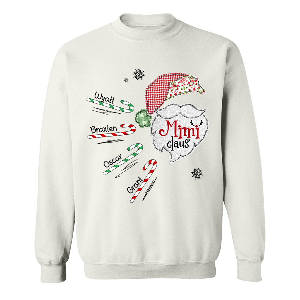 Mimi Claus Candy Cane Winter Personalized Christmas Shirt Gift - Family Best Gifts For Christmas NA04