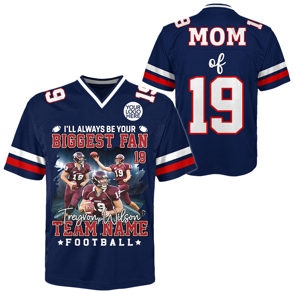 I Will Always Be Your Biggest Fan, Personalized Football Jersey For Football Mom Grandma Sport Family T1807 Hv01