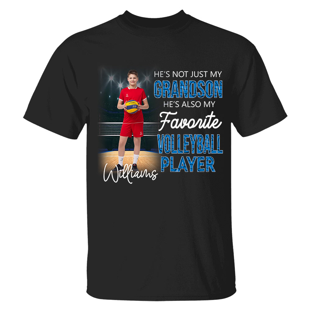 He's Not Just My Grandson He's Favorite Volleyball Player - Personalized Shirt Tu20