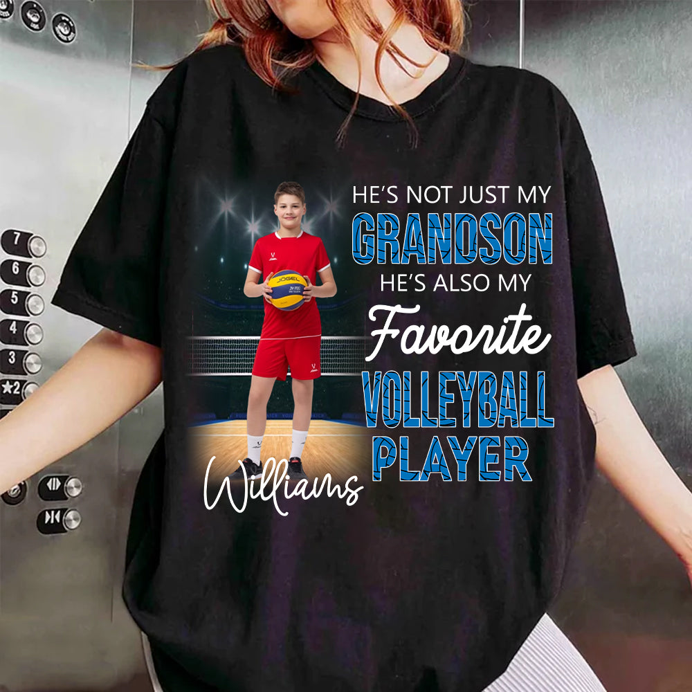 He's Not Just My Grandson He's Favorite Volleyball Player - Personalized Shirt Tu20