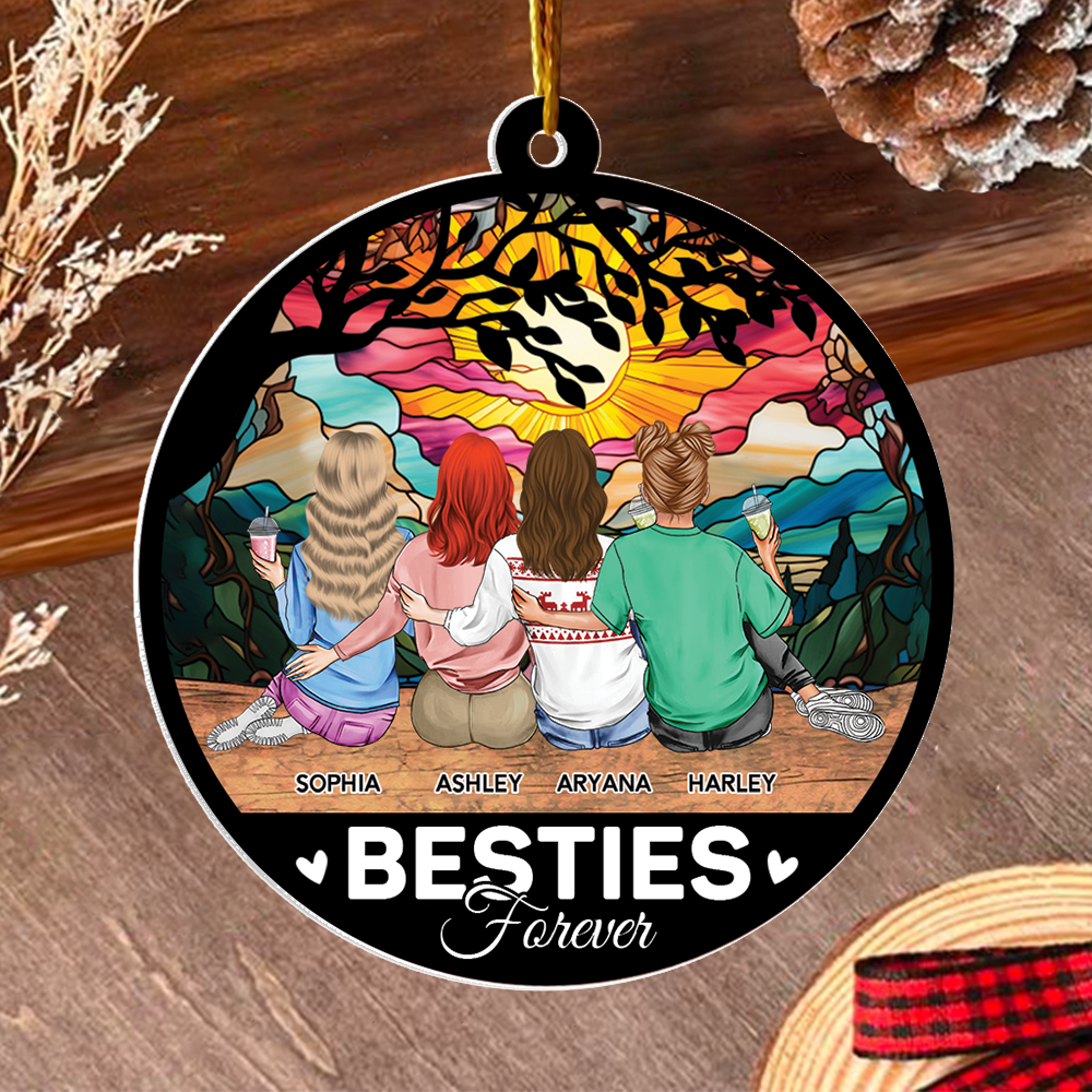 Besties Forever - Personalized Suncatcher Ornament