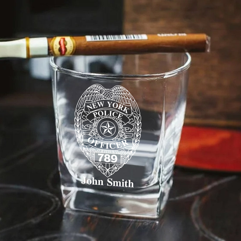 Police Badge Decanter Set Gift For Police Officer Law Enforcement H2511
