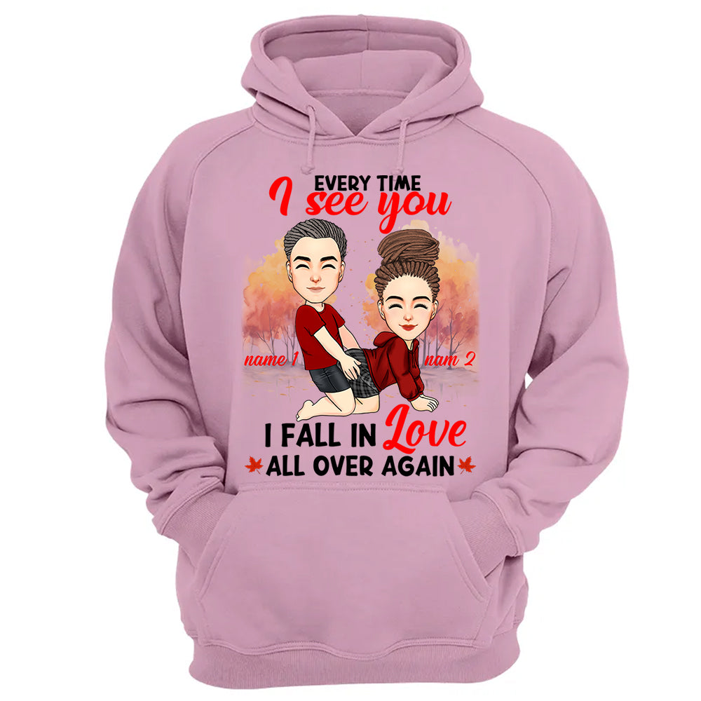 Everytime I See You I Fall In Love All Over Again - Personalized Shirt For Couple