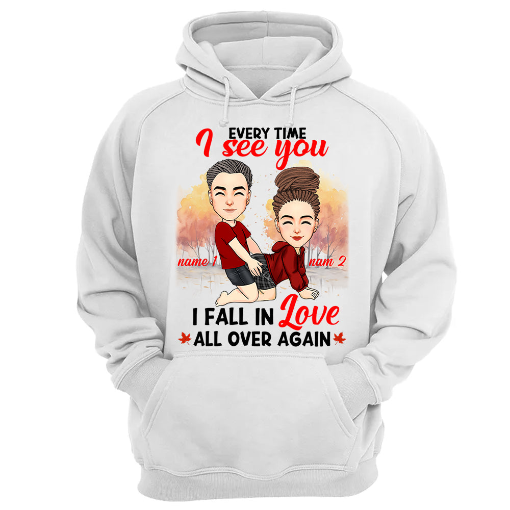 Everytime I See You I Fall In Love All Over Again - Personalized Shirt For Couple