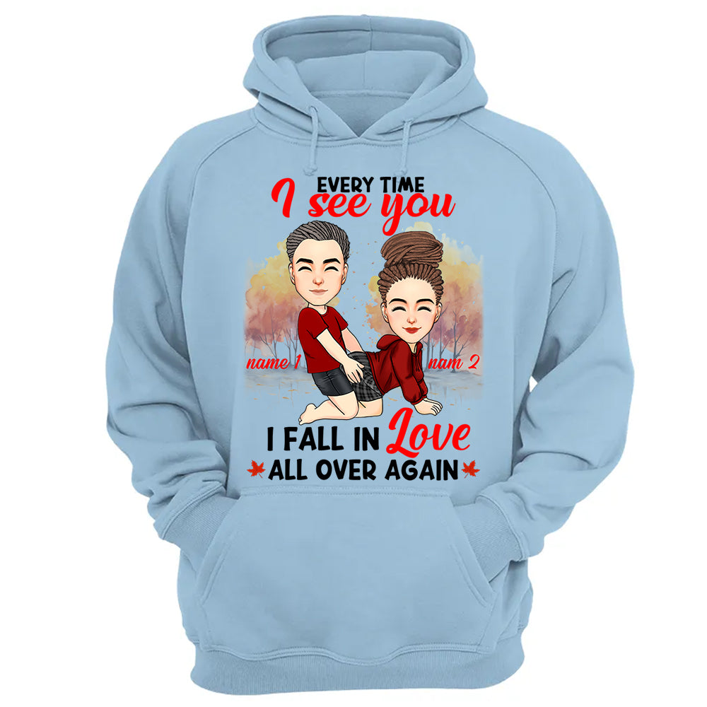 Everytime I See You I Fall In Love All Over Again - Personalized Shirt For Couple
