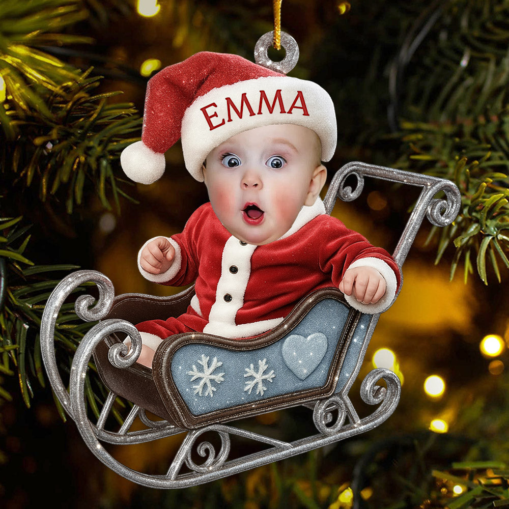 Baby's First Christmas Ornament, Personalized Newborn Christmas Ornament, Acrylic Christmas Ornament For Custom Baby, New Baby Gift