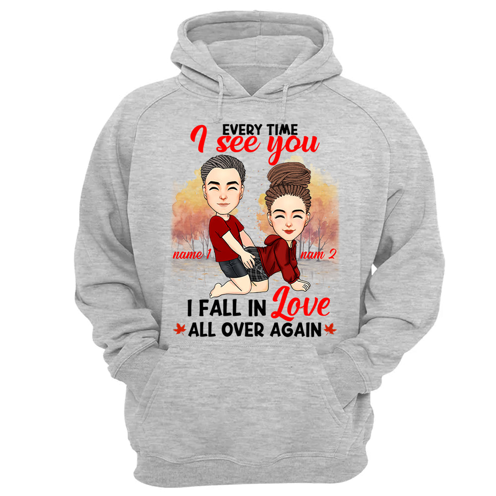 Everytime I See You I Fall In Love All Over Again - Personalized Shirt For Couple