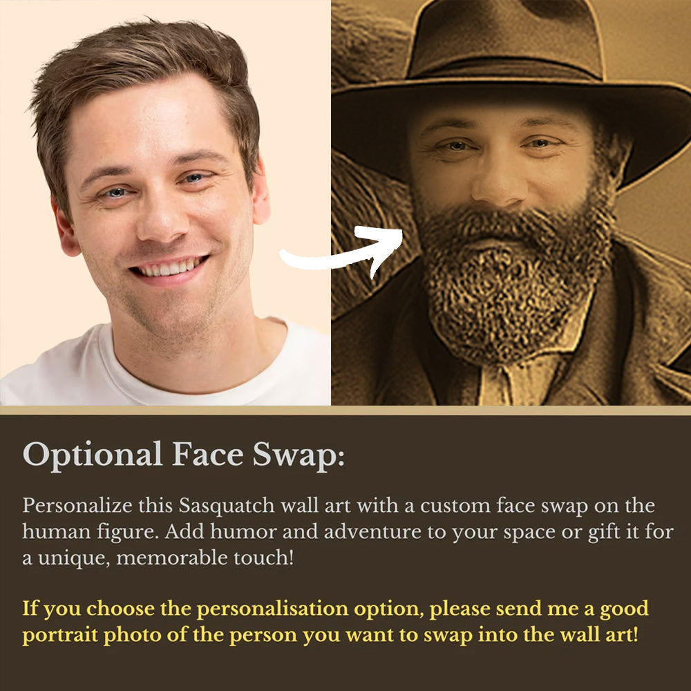 Bigfoot Print Mystery Wall Art 19th Century, Bigfoot Saw Us But Nobody Believes Him - Personalized Poster Canvas Tu20