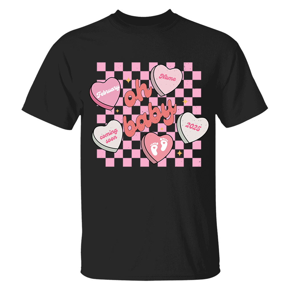 Custom Valentines Day Sweatshirt Pregnancy Announcement Gift, Valentines Day Baby Reveal Sweater, Pregnant Maternity Announcement Crewneck For Mom Tu20