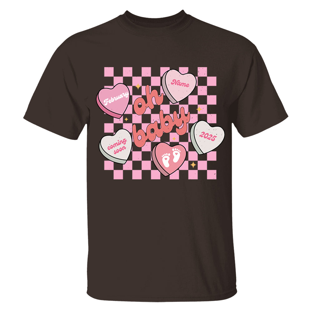 Custom Valentines Day Sweatshirt Pregnancy Announcement Gift, Valentines Day Baby Reveal Sweater, Pregnant Maternity Announcement Crewneck For Mom Tu20