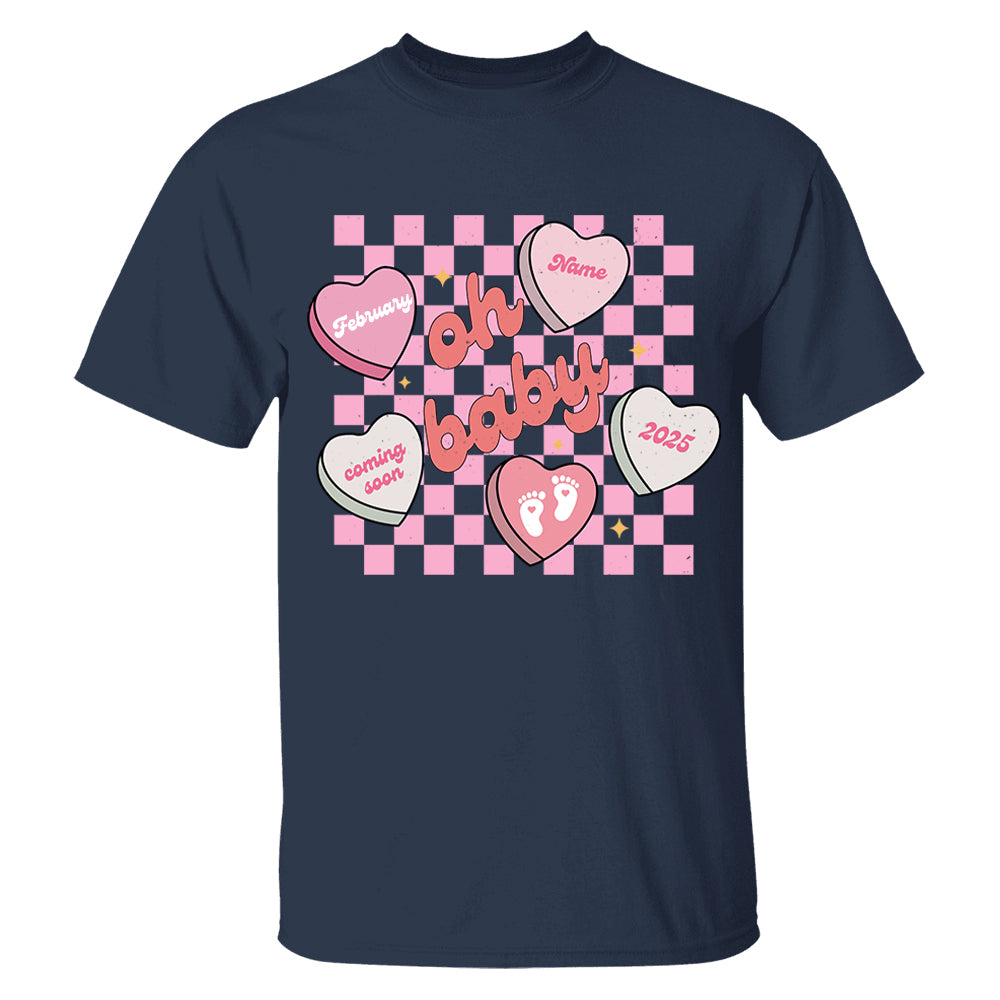 Custom Valentines Day Sweatshirt Pregnancy Announcement Gift, Valentines Day Baby Reveal Sweater, Pregnant Maternity Announcement Crewneck For Mom Tu20