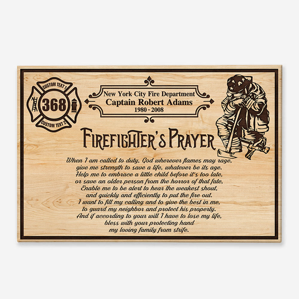 Firefighter's Prayer Custom Poster Canvas Gift For Firefighter H2511