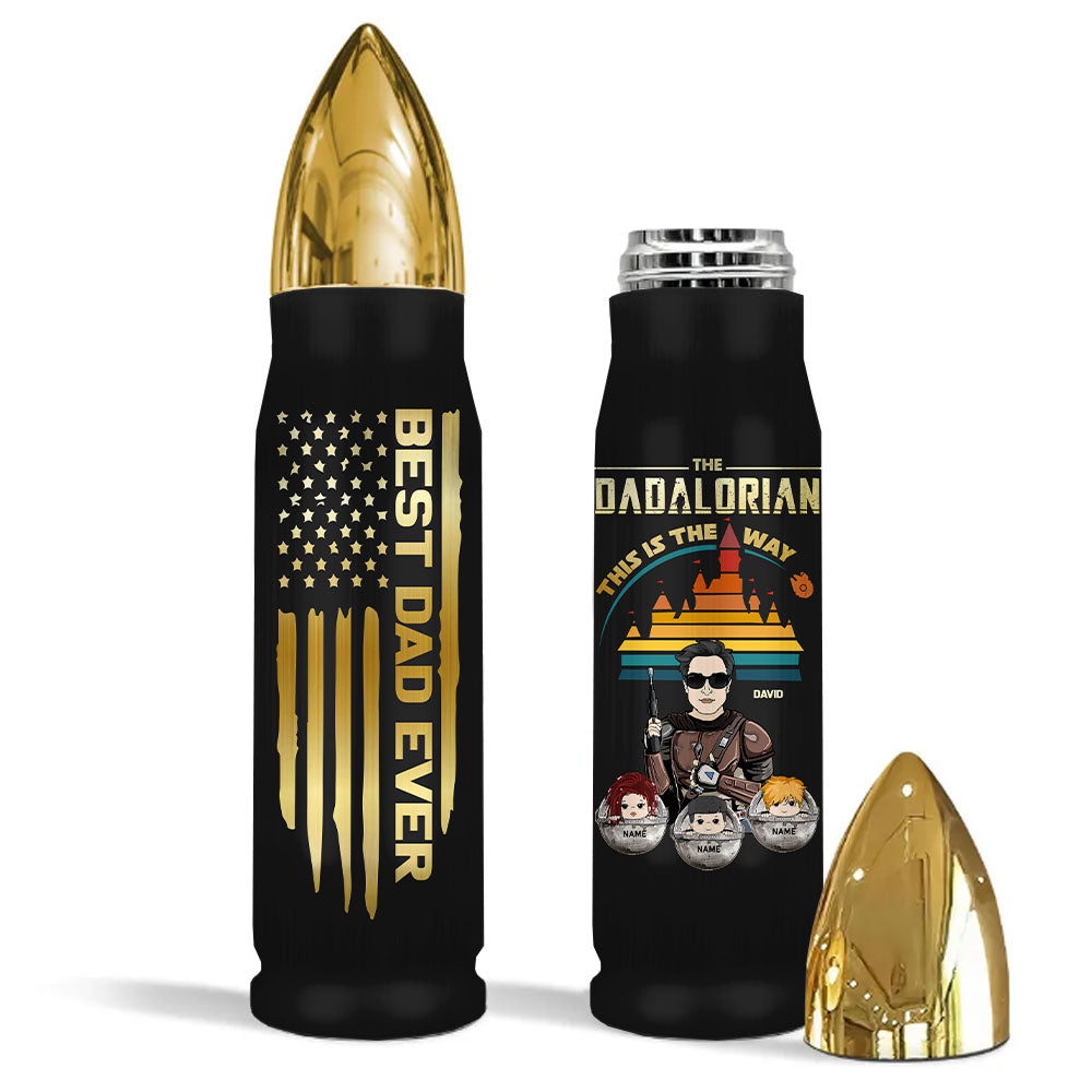 The Dadalorian This Is The Way - Personalized Bullet Tumbler For Dad Custom Nickname With Kids Gift