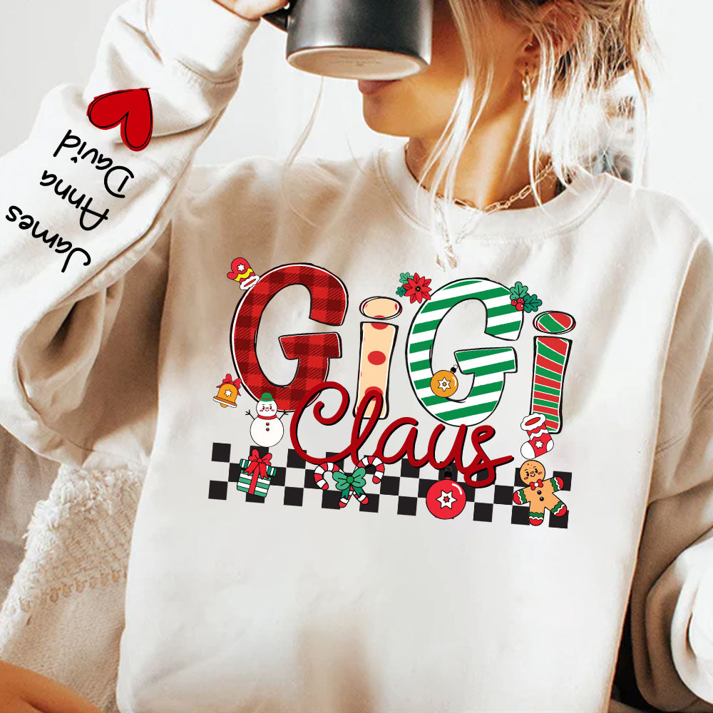 Gigi Claus - Personalized Grandma Coquette Sweatshirt, Custom Nana Mimi Gigi Shirt NA04 Nh00