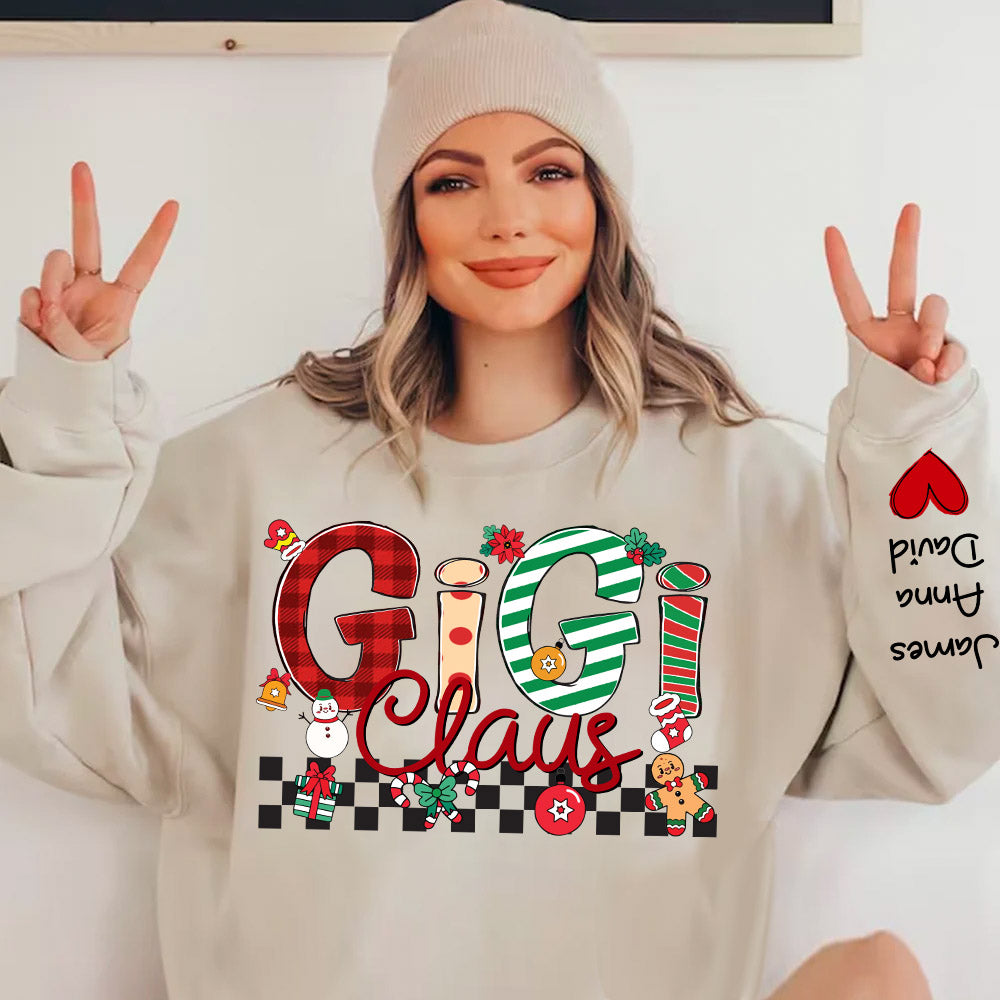 Gigi Claus - Personalized Grandma Coquette Sweatshirt, Custom Nana Mimi Gigi Shirt NA04 Nh00