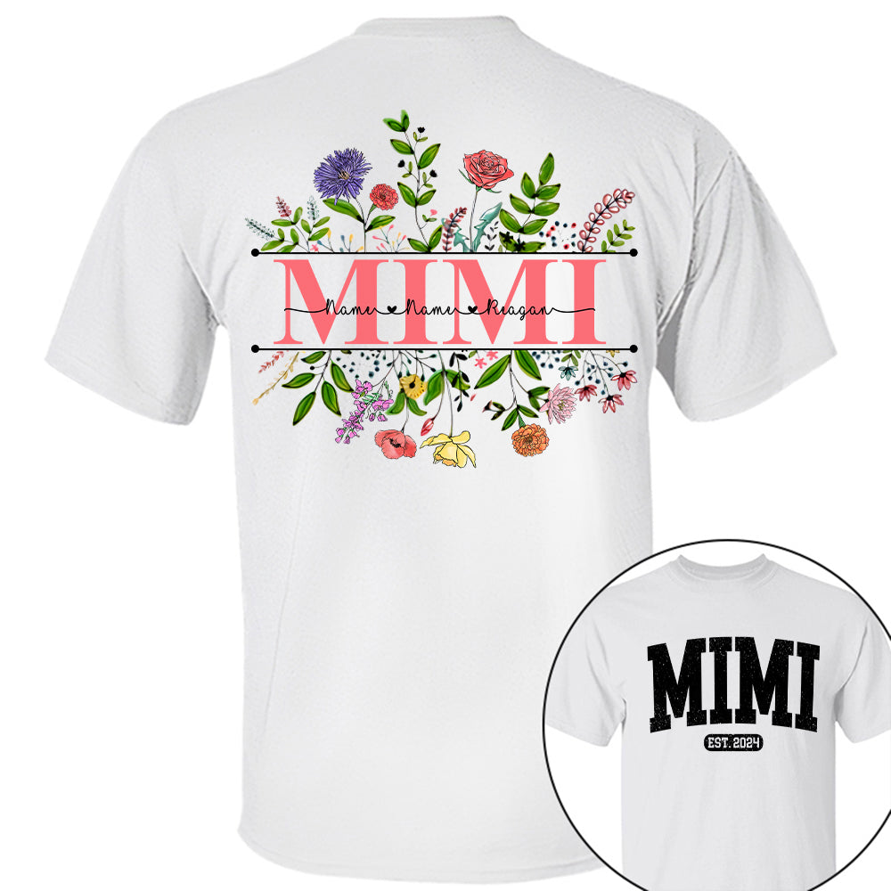 Personalized Wildflowers Mimi Grandkids Shirt For Grandma