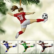 Custom Personalized Girl Soccer Player Acrylic Ornament, Gift For Girl Soccer Players