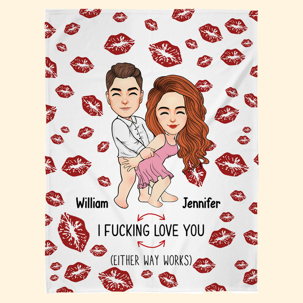 I Fuking Love You Personalized Blanket For Couple