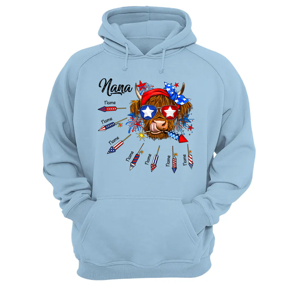 Personalized Grandma Patriotic With Firecrackers, Cute 4Th Of July Shirt For Grandma Vr2
