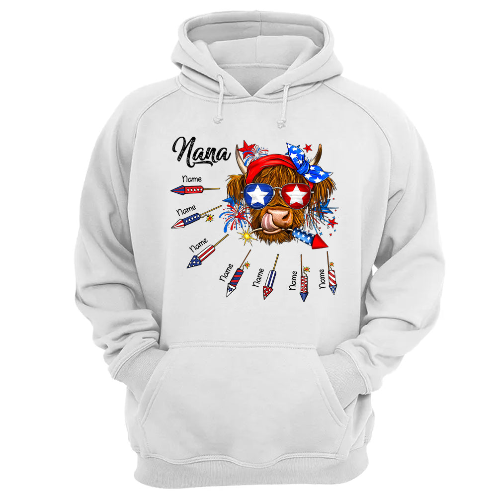 Personalized Grandma Patriotic With Firecrackers, Cute 4Th Of July Shirt For Grandma Vr2
