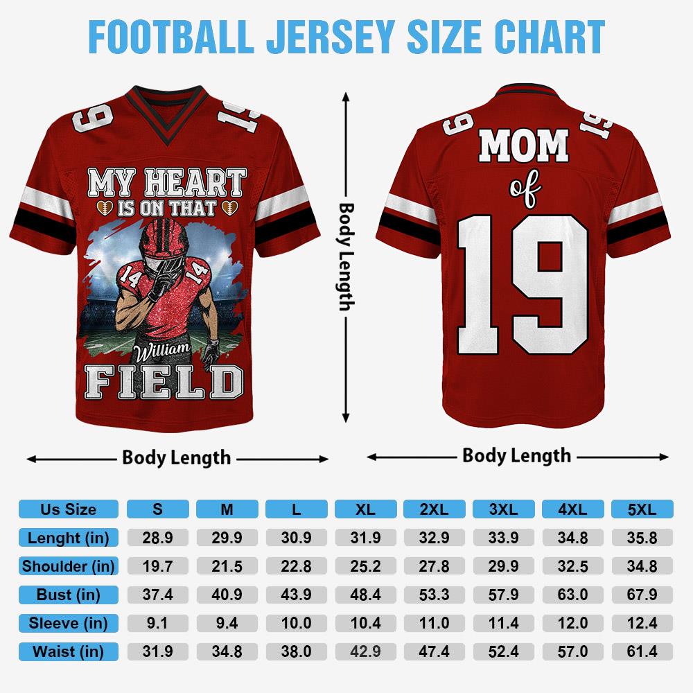 Custom My Heart Is On That Field Football Jersey Gift For Football Lovers - Personalized Gift For Football Player New Vr2 Nh00