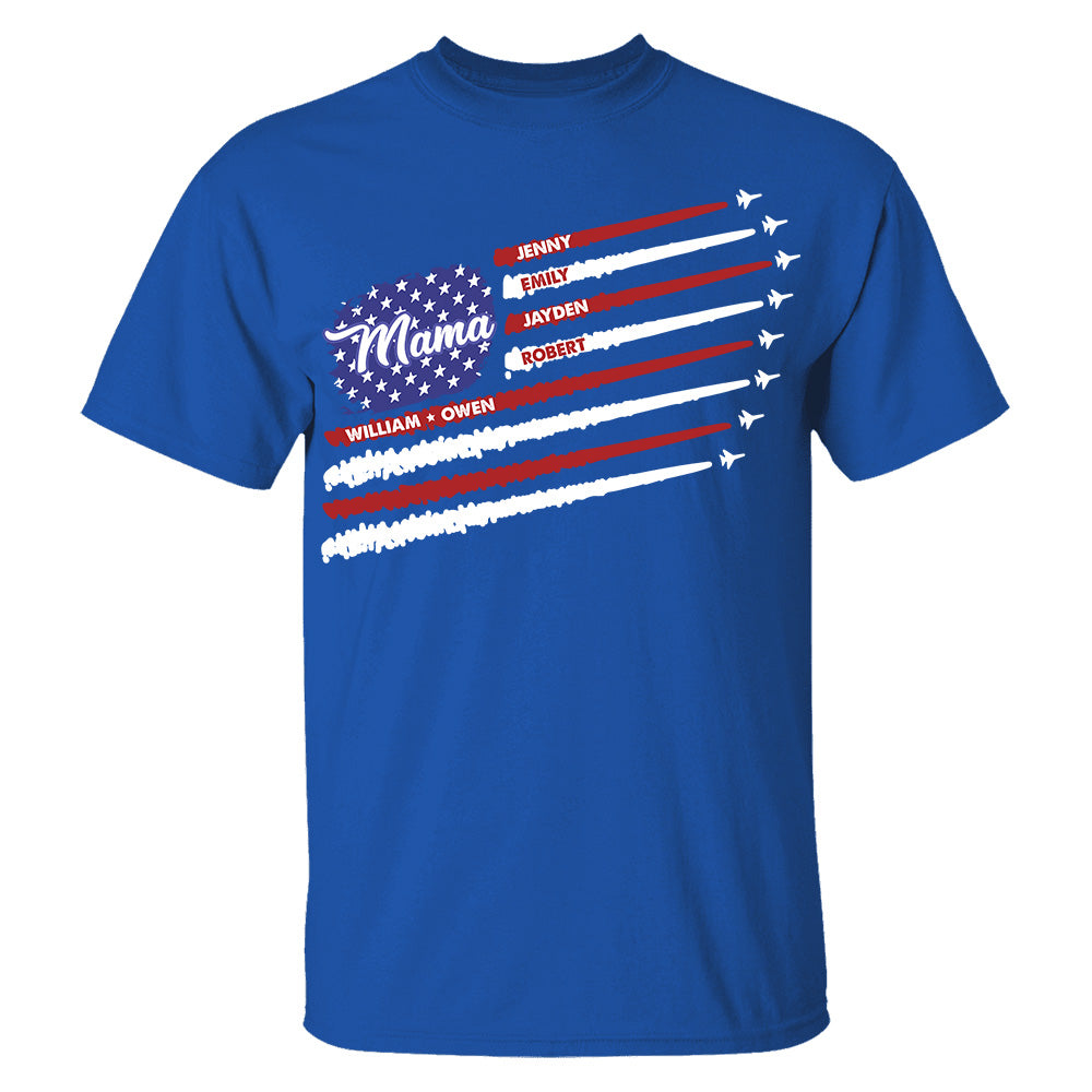 Personalized All American Mama Flag Shirt, USA Flag Mama Shirt, 4th of July