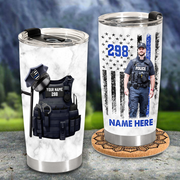 Bulletproof Thin Blue Line Personalized Tumbler Gift For Police - Custom Gifts For Policeman Police Officer Pa00