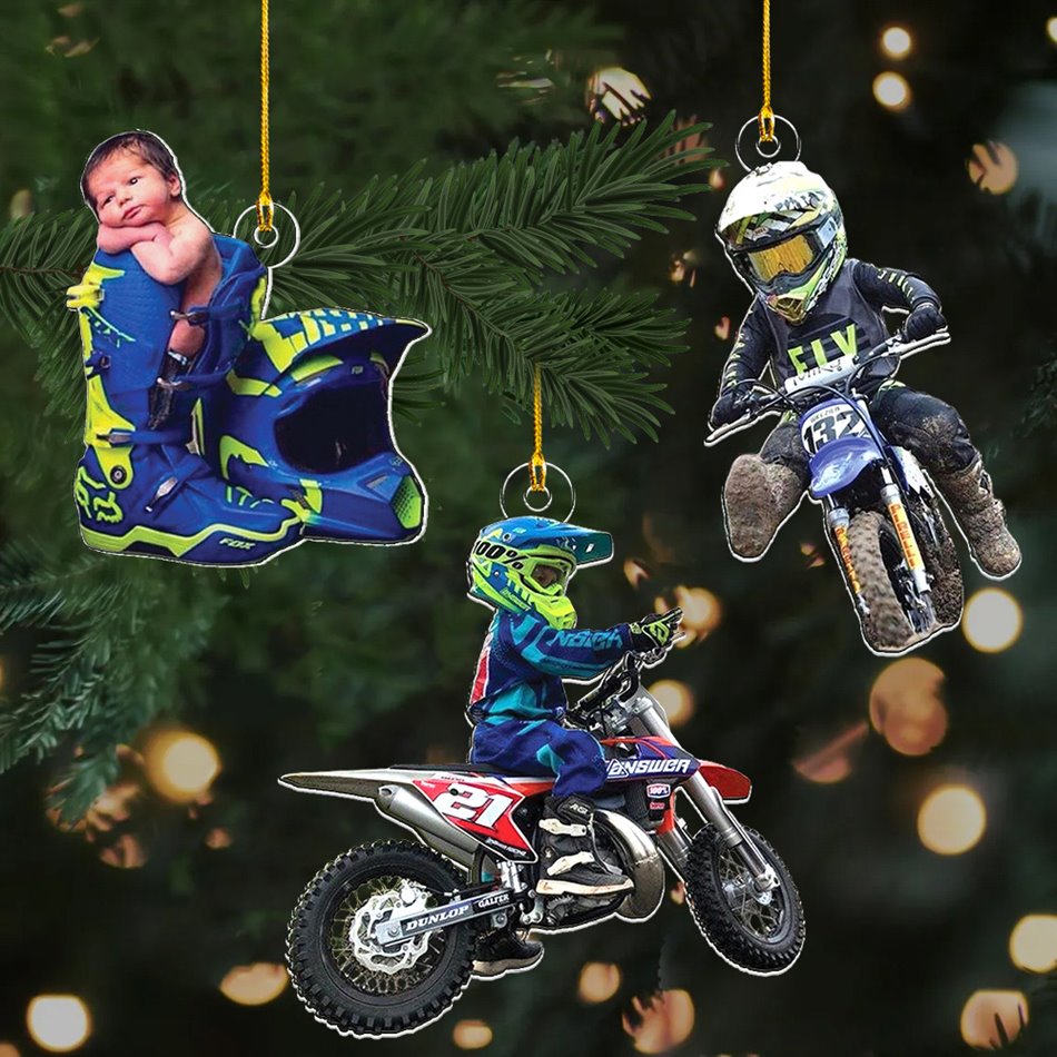Personalized Motocross Ornament, Motorcycle Ornament, Dirt Bike Christmas Ornaments Gift For Motocross Lover, Rider Gifts H2511