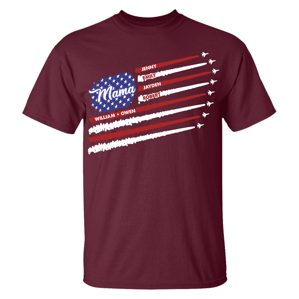 Personalized All American Mama Flag Shirt, USA Flag Mama Shirt, 4th of July