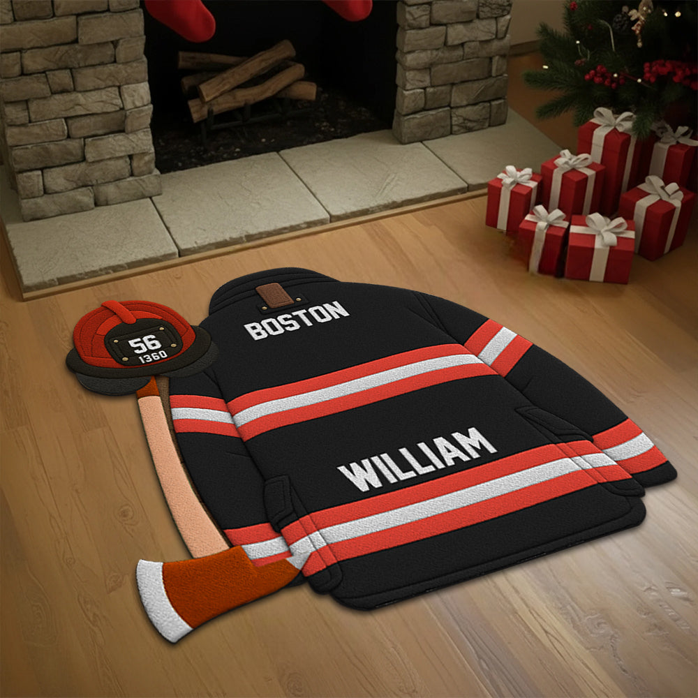 Firefighter Helmet Armor Personalized Doormat For Firefighter Hv01
