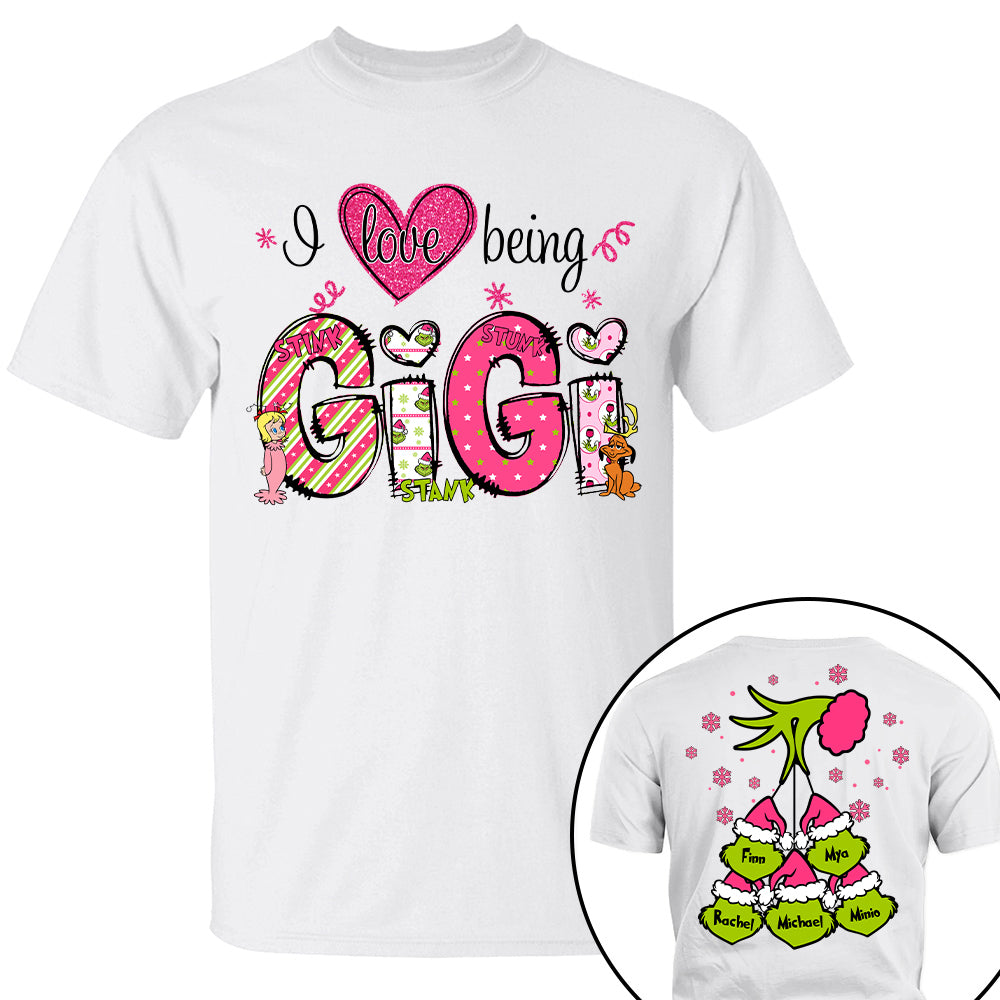 Custom Christmas Grandma Kid Name Shirt - Gift For Nana, Grandma Shirt