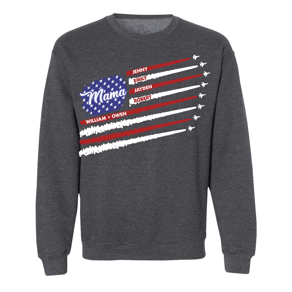 Personalized All American Mama Flag Shirt, USA Flag Mama Shirt, 4th of July