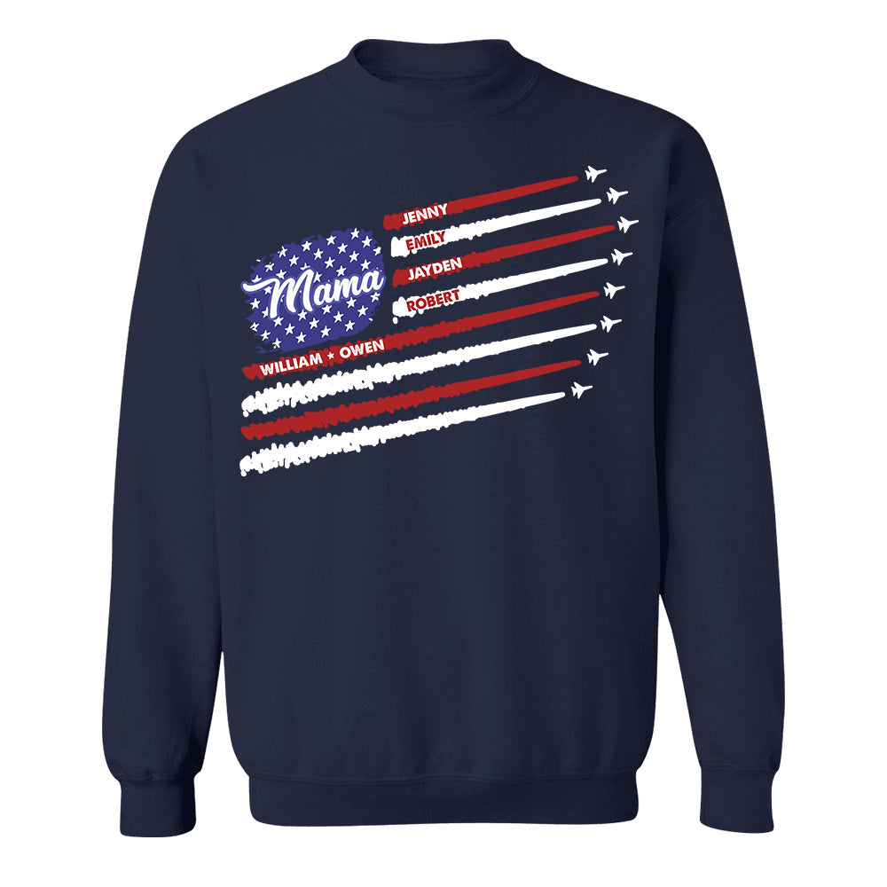 Personalized All American Mama Flag Shirt, USA Flag Mama Shirt, 4th of July