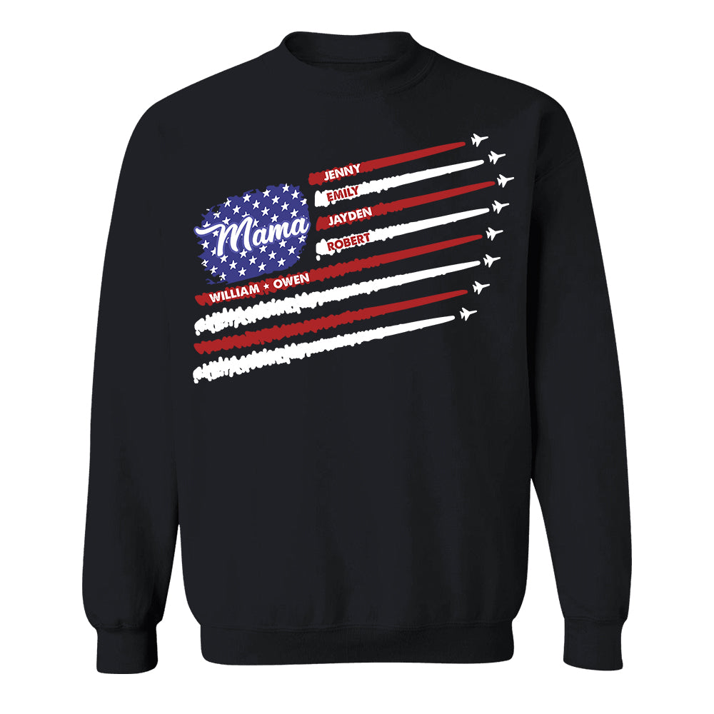 Personalized All American Mama Flag Shirt, USA Flag Mama Shirt, 4th of July