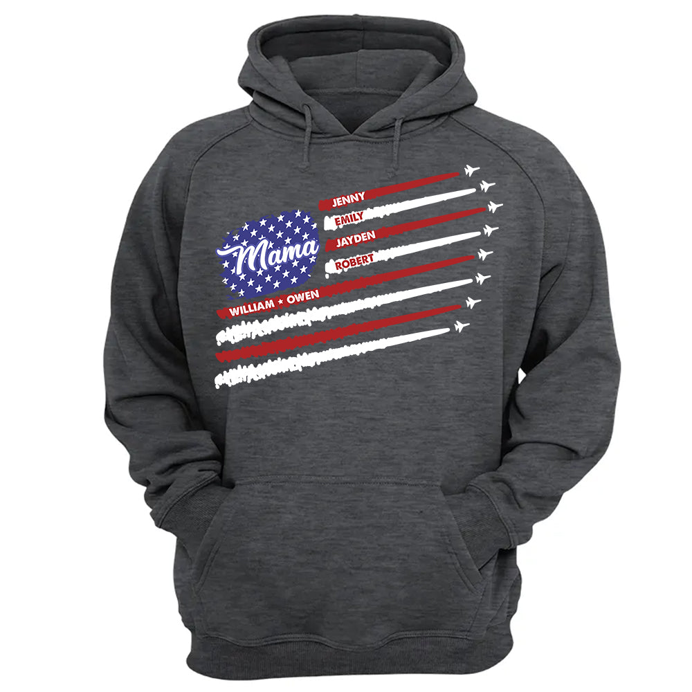 Personalized All American Mama Flag Shirt, USA Flag Mama Shirt, 4th of July