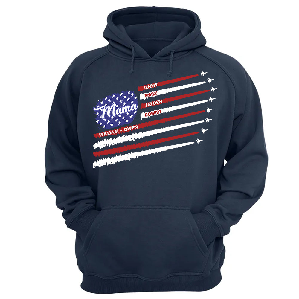 Personalized All American Mama Flag Shirt, USA Flag Mama Shirt, 4th of July