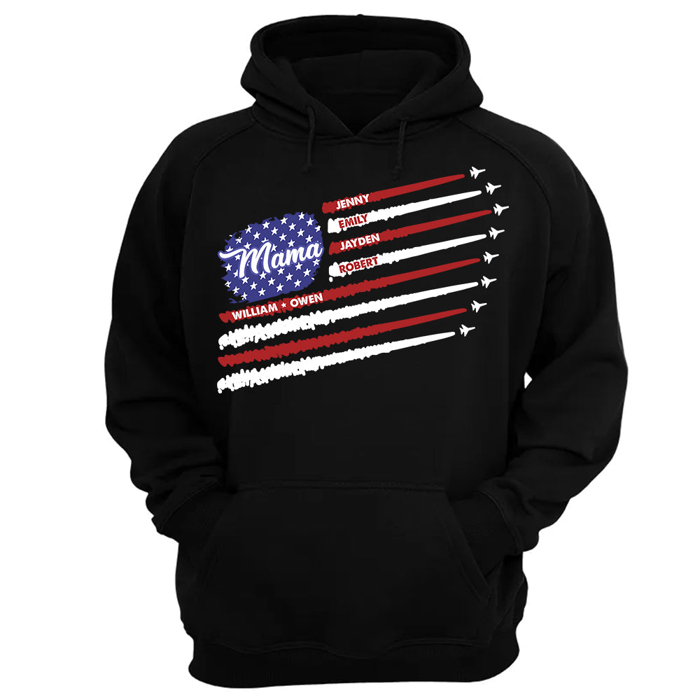 Personalized All American Mama Flag Shirt, USA Flag Mama Shirt, 4th of July