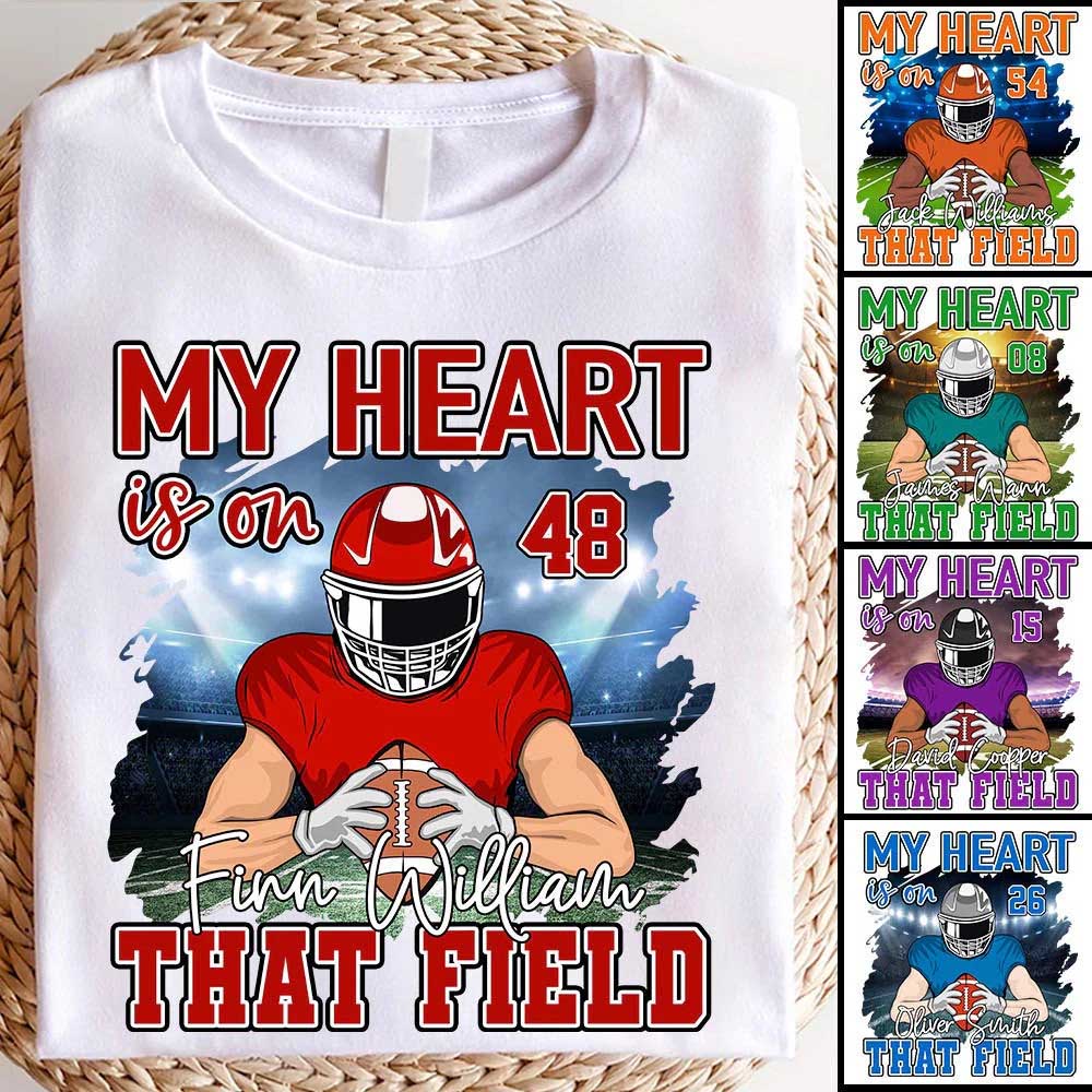 Football Game Days My Heart Is On That Field Personalized Shirt For American Football Lovers