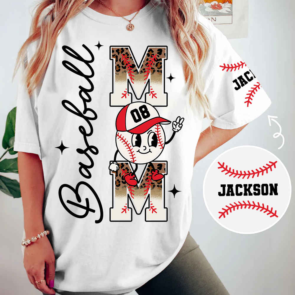 Custom Baseball Mom Shirt - Custom Name And Number Personalized Shirt